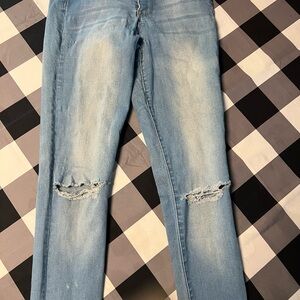 Empyre Women's Light Blue Ripped Skinny Jeans